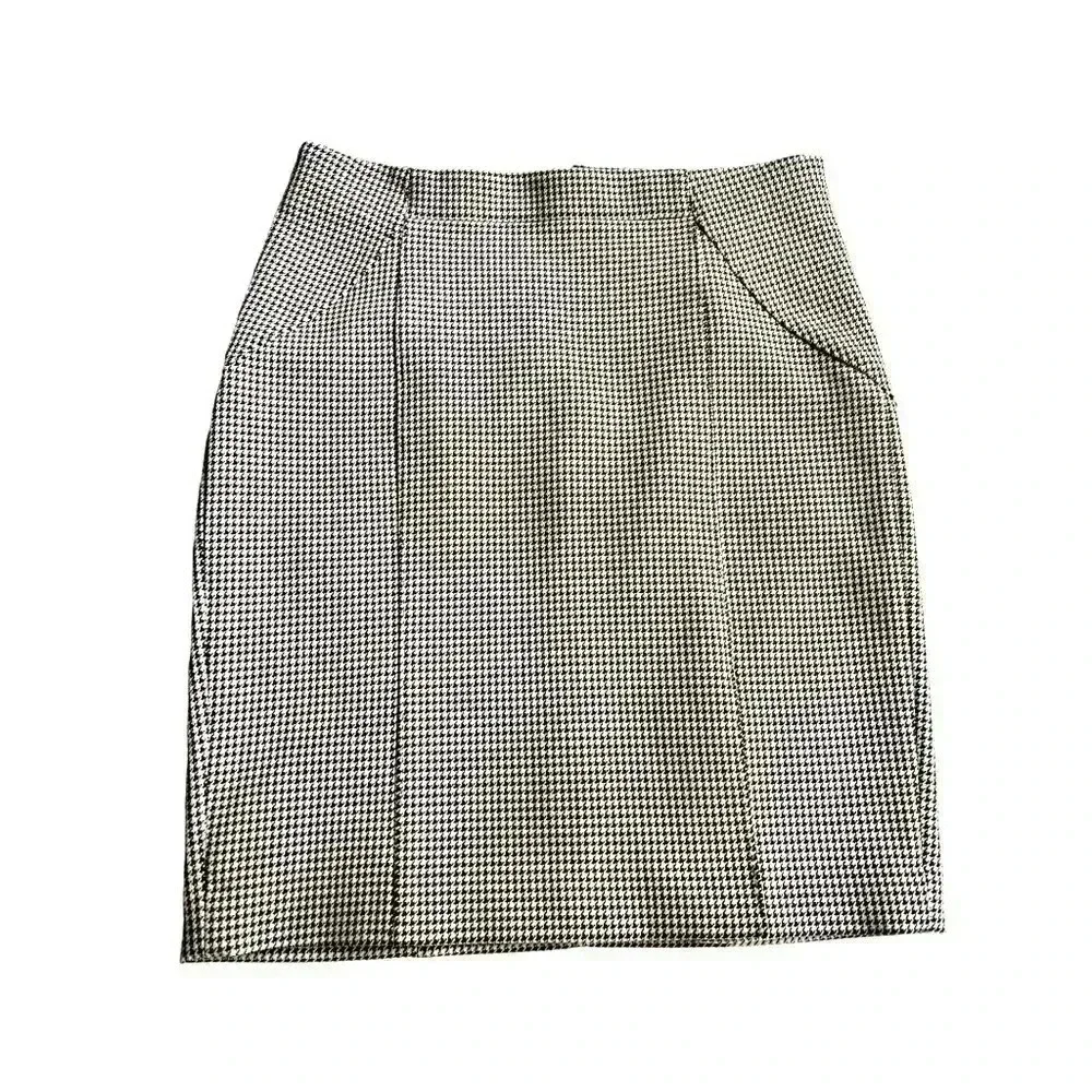 BANANA REPUBLIC HOUNDSTOOTH SKIRT•SIZE 10 PETITE•PREOWNED GREAT CONDITIO…